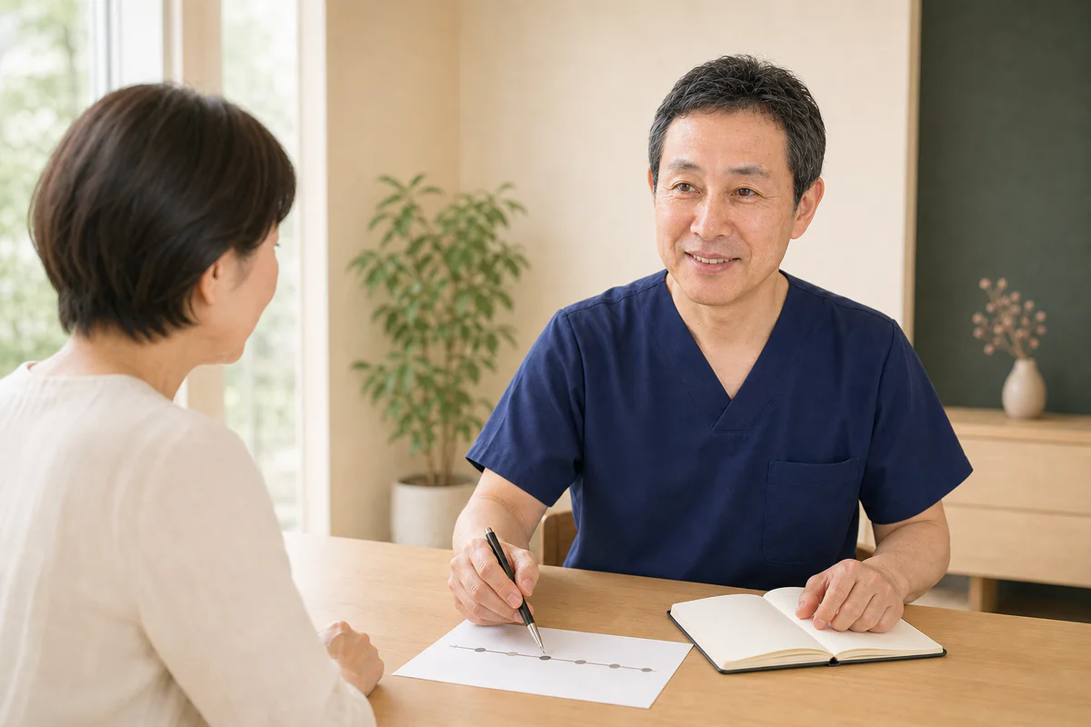 初回に体調や生活への影響を一緒に整理するイメージ